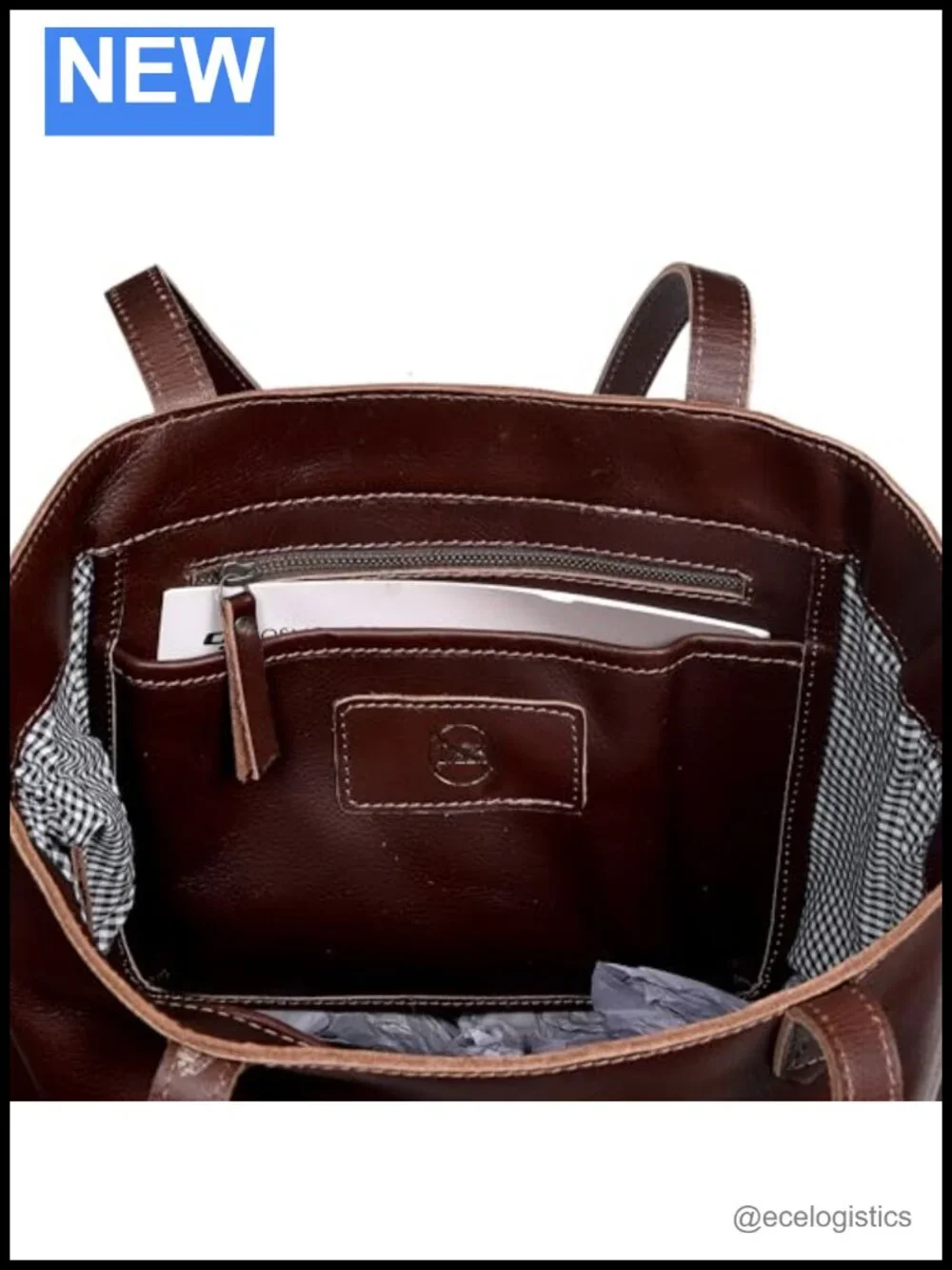 Genuine Leather Tote Bag for Women - Large Shoulder Handbag, Vintage Work &